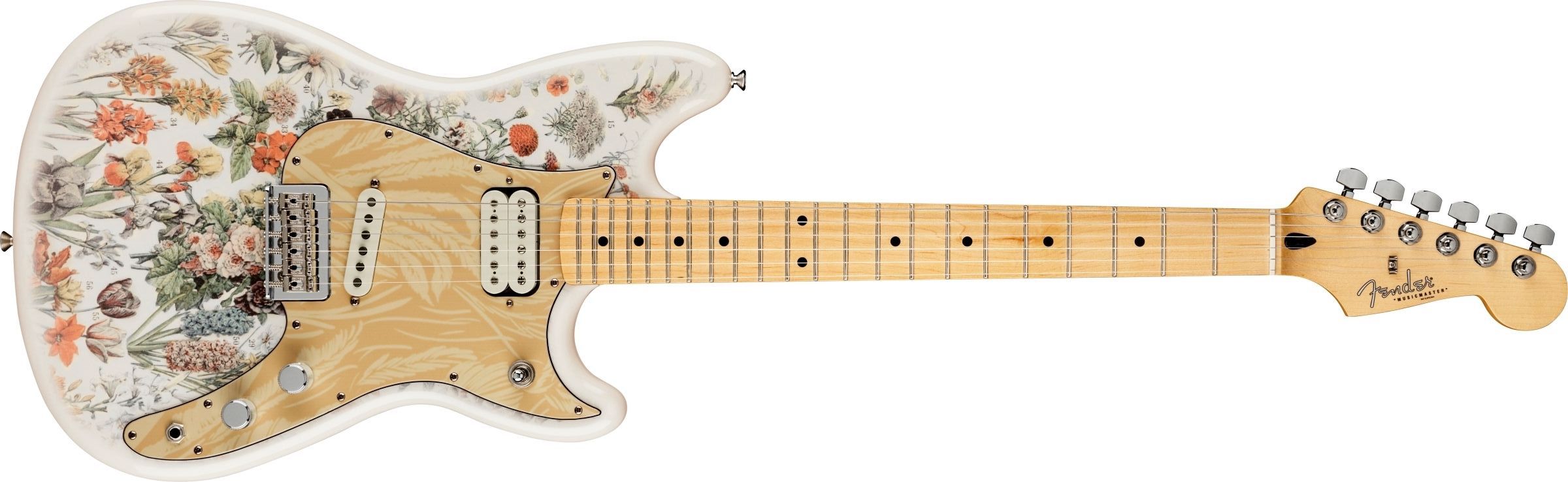 Fender Shawn Mendes Foundation Musicmaster signature con motivos